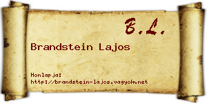 Brandstein Lajos névjegykártya